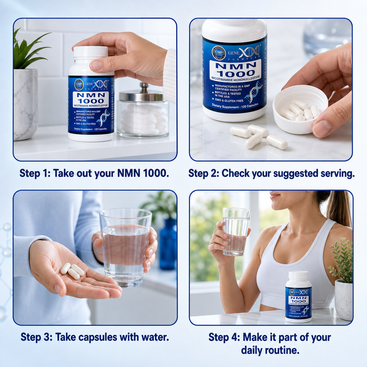 NMN 250mg Anti-Aging Longevity Supplement by Genex Formulas (3 Month Supply)