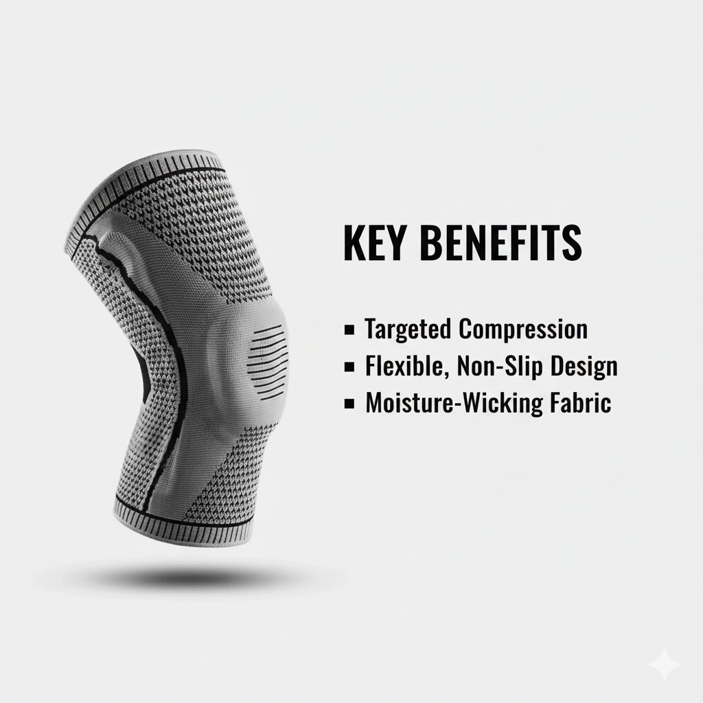 Double Compression Knee Sleeve Support for Knee Pain Sports Running Gym Joint Pain Relief Meniscus Tear Injury Recovery